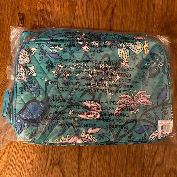 Vera Bradley Factory Style Large Blush and Brush Makeup Case Peacock Garden NWT - Picture 5 of 6